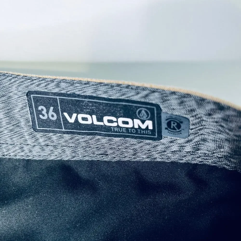 Volcom Flat Front Khaki Shorts 36